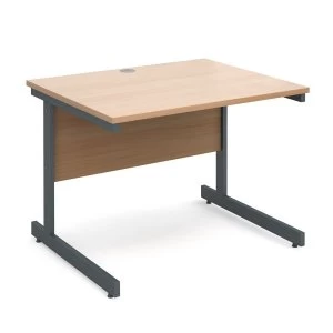 Dams Contract Graphite-Frame Beech-Top Desk