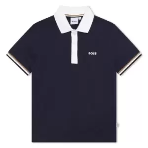 Boss Stripe Arm Polo Shirt Junior Boys - Blue