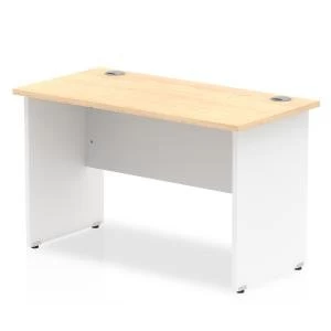 Trexus Desk Rectangle Panel End 1200x600mm Maple Top White Panels Ref