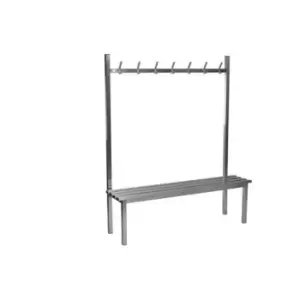 1.5m Single Sided Aqua Solo Changing Room Bench - Stainless Steel Seat