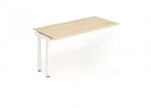 Trexus Bench Desk Single Extension White Leg 1200x800mm Maple Ref