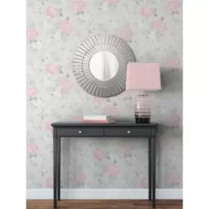 Muriva Rosalind Floral Pink Wallpaper - wilko