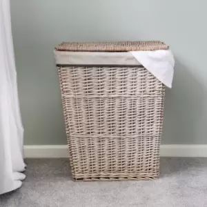 JVL Arianna Willow Rectangle Laundry Basket Grey