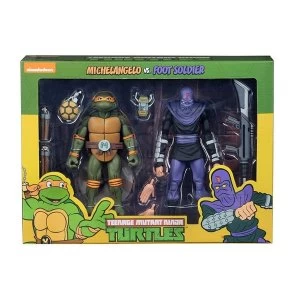 Michelangelo V Foot Soldier (Teenage Mutant Ninja Turtles Cartoon) Neca Action Figure 2-Pack
