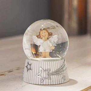 Hand Painted Christmas Angel Snow Globe - 8cm
