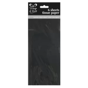 6 Sheet Tissue Paper Black