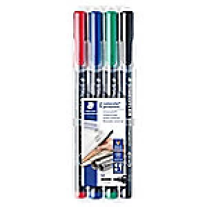 Staedtler Lumocolor OHP and CD Pens Permanent Medium Assorted, Pack Of 4