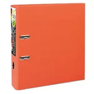 Exacompta Prem Touch Lever Arch File 53344E 80 mm Polypropylene 2 ring A4 Maxi Orange Pack of 10