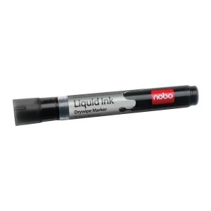 Nobo Liquid Ink Drywipe Marker Pens Black Pack of 12