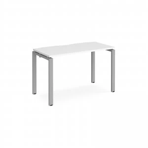 Adapt II Single Desk 1200mm x 600mm - Silver Frame White top