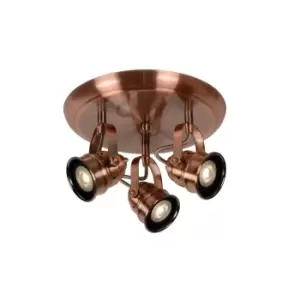 Cigal Cottage Ceiling Spotlight - LED - GU10 - 3x5W 2700K - Copper