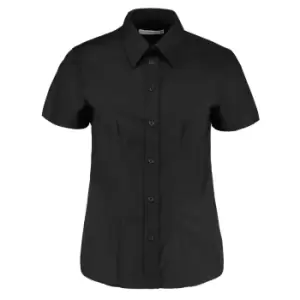 Kustom Kit Ladies Workwear Oxford Short Sleeve Shirt (18) (Black)