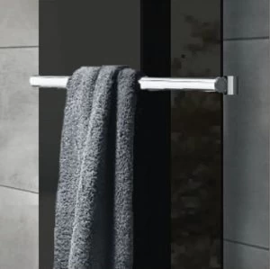 Wickes Glass Radiator Towel Bar - Brushed Stainless Steel 50 x 540 mm