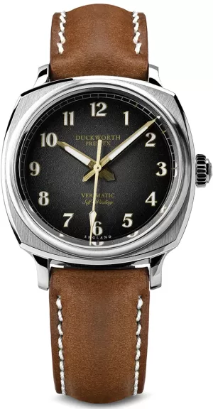 Duckworth Prestex Watch Verimatic Black Fume Brown Leather Limited Edition