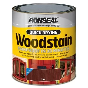 Ronseal Quick Drying Woodstain Satin Teak 750ml
