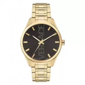 Gents V-Vertical Gold-Tone Grey Watch VE3H00622