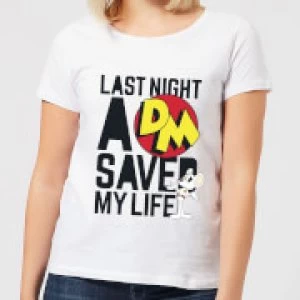 Danger Mouse Last Night A DM Saved My Life Womens T-Shirt - White - L