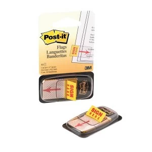 Post it Yellow Sign Here Tabs 25mm 680 9