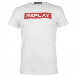 Replay Logo T Shirt - White 001