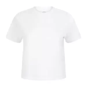 Skinni Fit Womens/Ladies Cropped Boxy T-Shirt (M) (White)