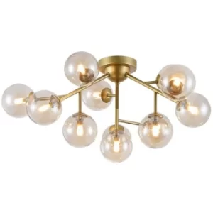 Dallas Semi Flush Ceiling Lamp Gold, 12 Light, G9