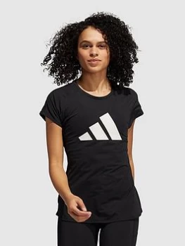 adidas 3 Bar T-Shirt - Black/White, Size L, Women