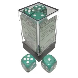 Chessex 16mm D6 Dice Block: Marble Oxi-Copper with White