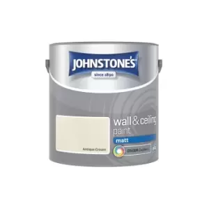 Johnstone's Interior Wall & Ceiling Paint Matt Antique Cream 2.5ltr - Antique Cream