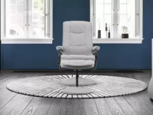 Birlea Memphis Grey Fabric Swivel Chair and Footstool