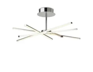 Star Ceiling 70.5cm Round 42W 3000K, 3700lm, Dimmable, Silver, Frosted Acrylic, Polished Chrome