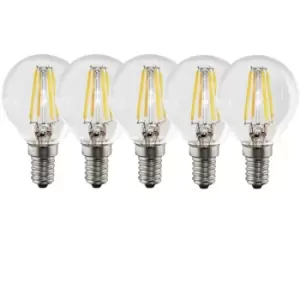 Harper Living 5 Watts E14 LED Bulb Clear Golf Ball Cool White Dimmable, Pack of 5