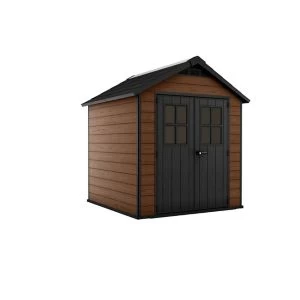 Keter Newton 7.5X7 Apex Tongue & Groove Composite Shed With Floor Brown