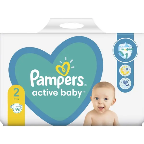 Pampers Active Baby Size 2 96 Nappies