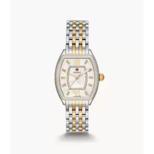 Michele Womens Relev 16 Two-Tone 18K Gold Diamond Watch - 2T Silver/Gold