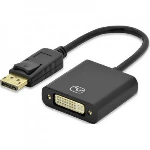 ednet DisplayPort / DVI Cable 15.00cm gold plated connectors, screwable Black [1x DisplayPort plug - 1x DVI socket 29-pin]