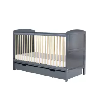 Ickle Bubba Coleby Classic Cot Bed and Under Drawer - Scandi Grey