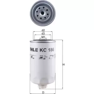 Fuel Filter KC186 77024367 by MAHLE Original