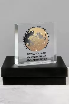 Personalised You Are My Sun My Moon Large Crystal Token - Clear