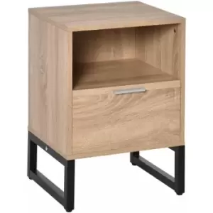 Bedside Table with Drawer & Shelf, Nightstand, Side Table for Living Room - Homcom