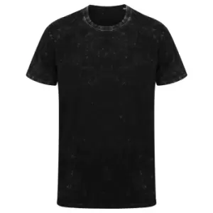 SF Unisex Adults Washed Band T-Shirt (2XS) (Washed Black)