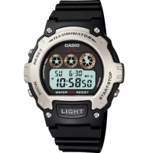 Casio 'Sports' Black and LCD Plastic/Resin Quartz Chronograph Watch