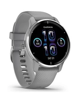 Garmin Venu 2 Plus Gps Smartwatch With All-Day Health Monitoring And Voice Functionality - Silver & Powder Grey