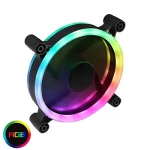 GameMax Raider Dual-Ring 16 LED 120mm Rainbow RGB Fan 5pin
