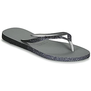 Havaianas SLIM SPARKLE II womens Flip flops / Sandals (Shoes) in Grey / 3,1 / 2 kid