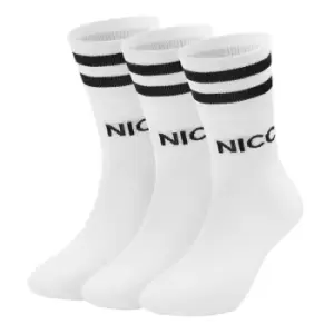 Nicce 3 Pack Crew Socks - White