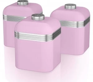 Swan Retro SWKA1020PN 1-litre Canisters Pack of 3