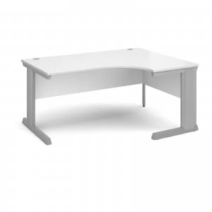 Vivo Right Hand Ergonomic Desk 1600mm - Silver Frame White Top