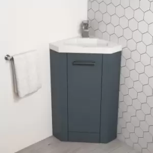 400mm Grey Cloakroom Corner Vanity Unit & Basin - Apollo