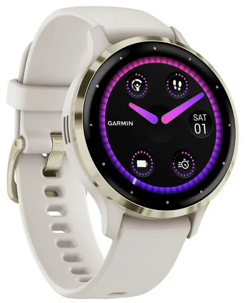 Garmin Venu 3S GPS Smartwatch - Ivory/Soft Gold