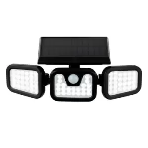 Avenue LED Solar Security Wall Light with PIR Black IP44